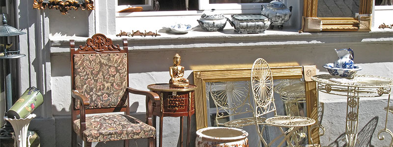 Furniture in front of store
