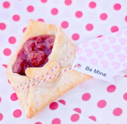 cherry love letter pie with be mine tag