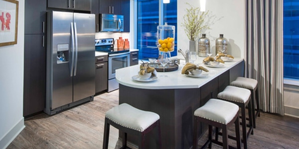 luxury kitchen inside Northshore Austin, a premium luxury apartment