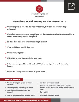 apartment tour checklist