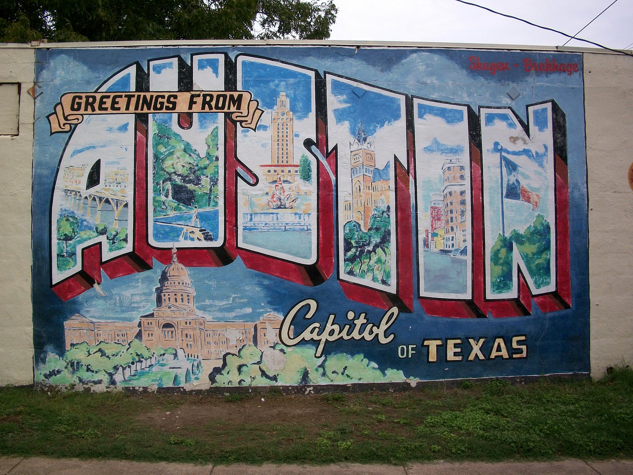 greetings from austin sign
